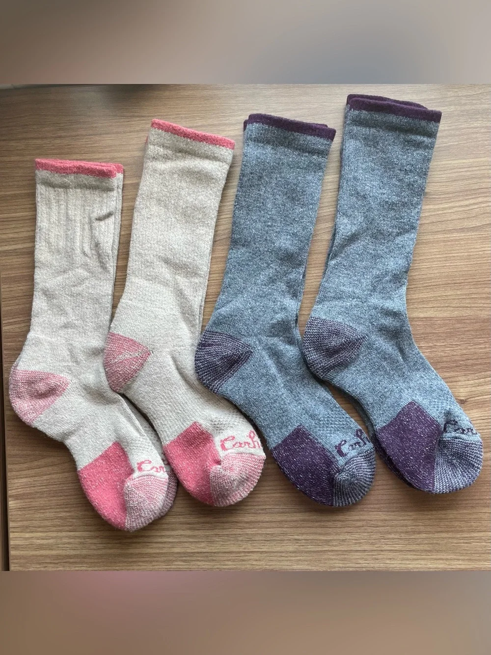 Carhartt Heavy Duty Cold Weather Crew Socks Pink Purple 4-Pack